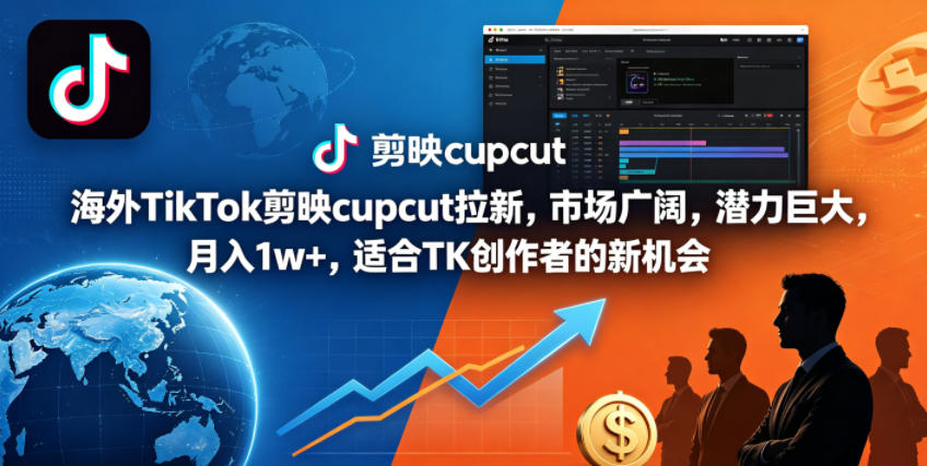 海外TikTok剪映cupcut拉新，市场广阔，潜力巨大，月入1w+，适合TK创作者的新机会-shxbox省心宝盒