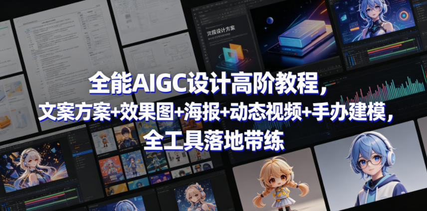 全能AIGC设计高阶教程，文案方案+效果图+海报+动态视频+手办建模，全工具落地带练-shxbox省心宝盒