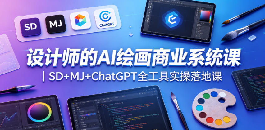 设计师的AI绘画商业系统课｜SD+MJ+ChatGPT全工具实操落地课-shxbox省心宝盒