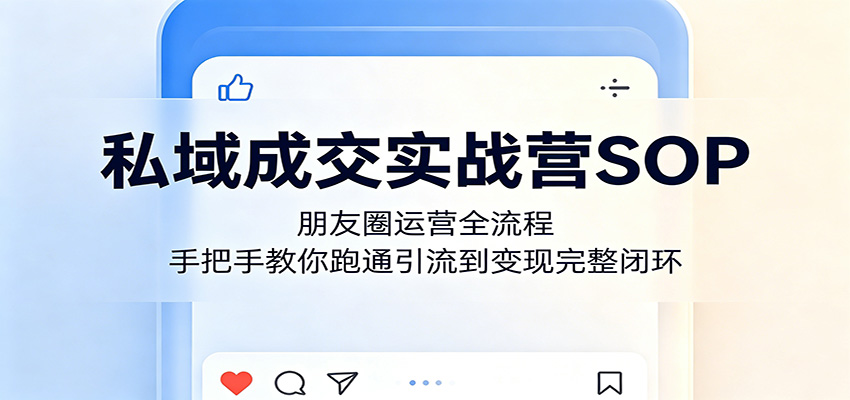 私域成交实战营SOP：朋友圈运营全流程，手把手教你跑通引流到变现完整闭环-shxbox省心宝盒