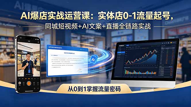 AI爆店实战运营课：实体店0-1流量起号，同城短视频+AI文案+直播全链路实战-shxbox省心宝盒