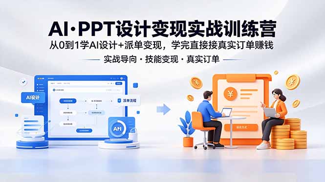 AI·PPT设计变现实战训练营，从0到1学AI设计+派单变现，学完直接接真实订单赚钱-shxbox省心宝盒