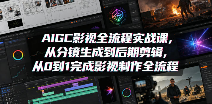 AIGC影视全流程实战课，从分镜生成到后期剪辑，从0到1完成影视制作全流程-shxbox省心宝盒
