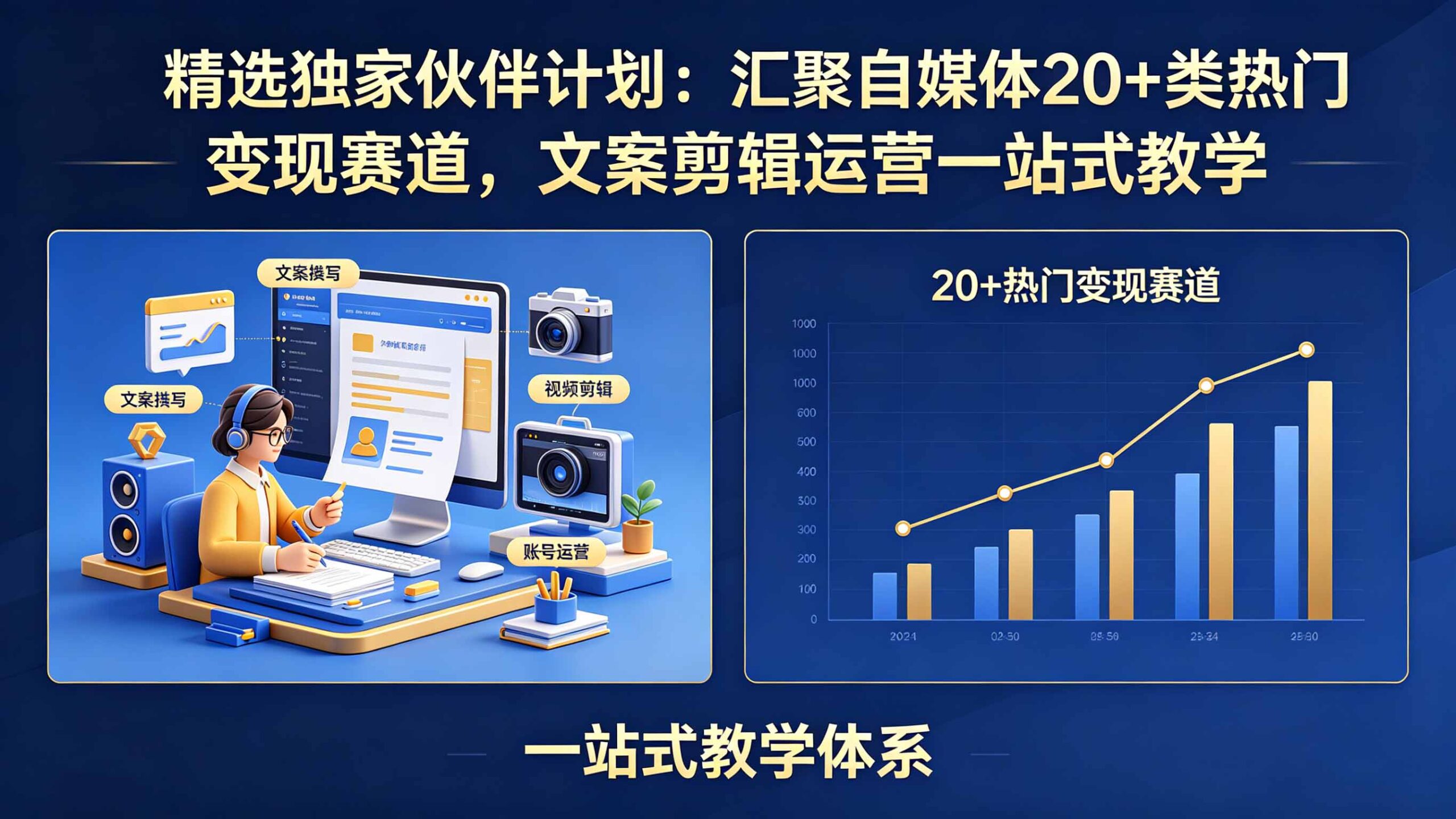 精选独家伙伴计划：汇聚自媒体20+类热门变现赛道，文案剪辑运营一站式教学-shxbox省心宝盒
