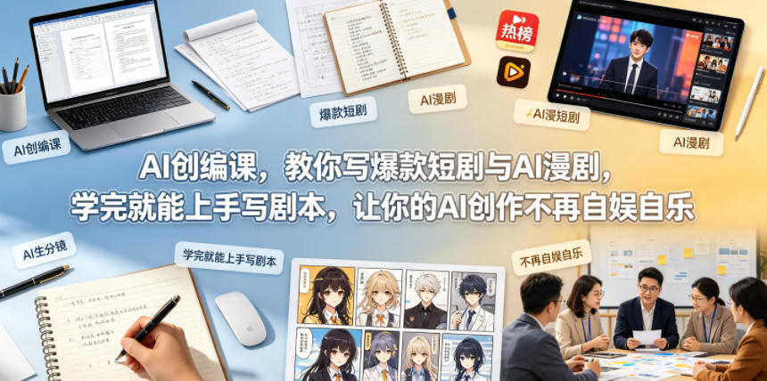 AI创编课，教你写爆款短剧与AI漫剧，学完就能上手写剧本，让你的AI创作不再自娱自乐-shxbox省心宝盒