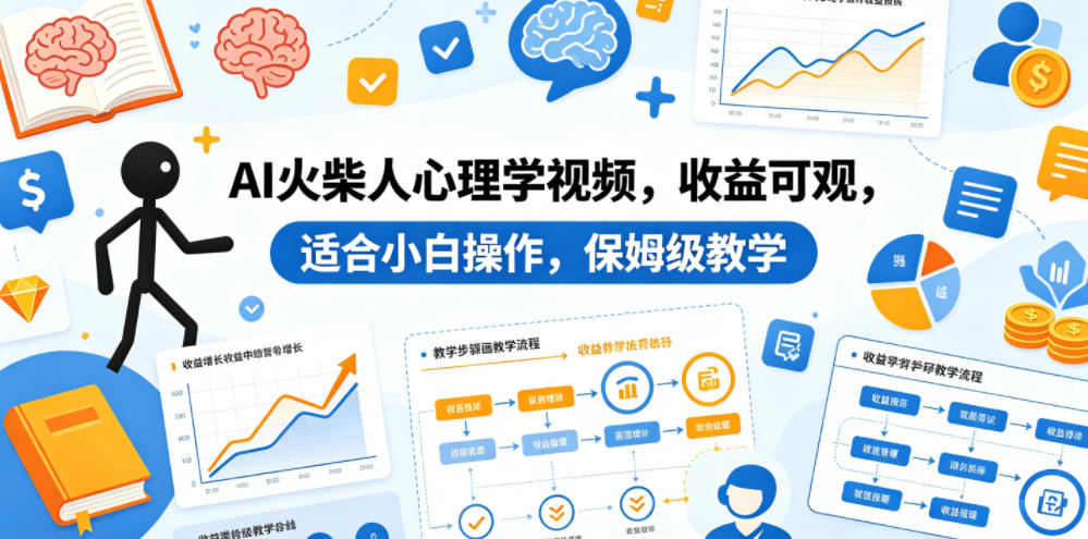 AI火柴人心理学视频，收益可观，适合小白操作，保姆级教学-shxbox省心宝盒