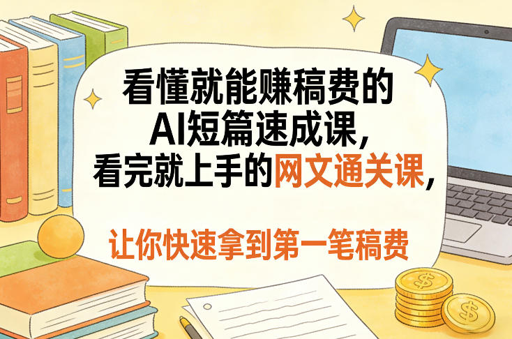 看懂就能賺稿费的AI短篇速成课，看完就上手的网文通关课，让你快速拿到第一笔稿费(更新5月)-shxbox省心宝盒