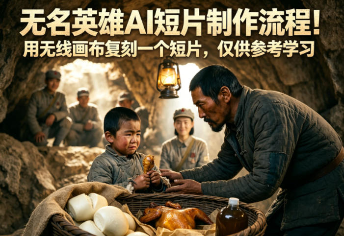 无名英雄AI短片制作流程！用无线画布复刻一个短片，仅供参考学习-shxbox省心宝盒