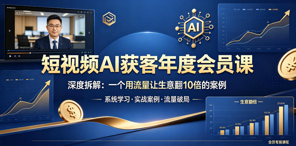 短视频AI获客年度会员课，深度拆解，一个用流量让生意翻10倍的案例-shxbox省心宝盒