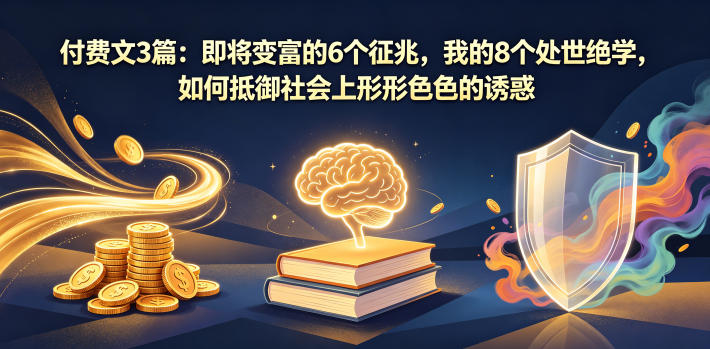付费文3篇：即将变富的6个征兆，我的8个处世绝学，如何抵御社会上形形色色的诱惑-shxbox省心宝盒