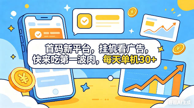 首码新平台，挂G自动看广告，快来吃第一波肉，每天单机30+，可矩阵放大【揭秘】-shxbox省心宝盒