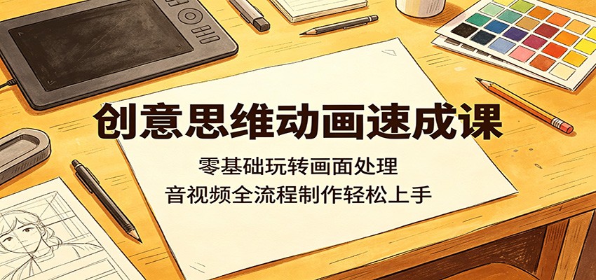 创意思维动画速成课：零基础玩转画面处理，音视频全流程制作轻松上手-shxbox省心宝盒