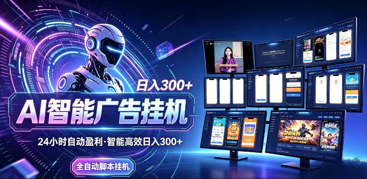 AI智能广告挂G项目，无需人工，单机稳定日入200+，可矩阵放大，24小时不间断刷广告賺收益【揭秘】-shxbox省心宝盒