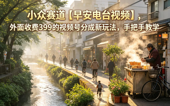 小众赛道【早安电台视频】，外面收费399的视频号分成新玩法，手把手教学-shxbox省心宝盒