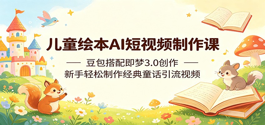 儿童绘本AI短视频制作课：豆包搭配即梦3.0创作，新手轻松制作经典童话引流视频-shxbox省心宝盒