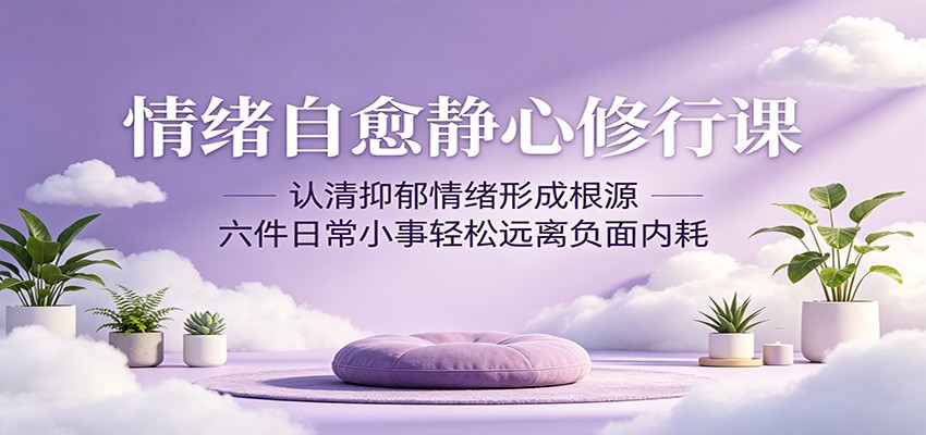 情绪自愈静心修行课：认清抑郁情绪形成根源，六件日常小事轻松远离负面内耗-shxbox省心宝盒