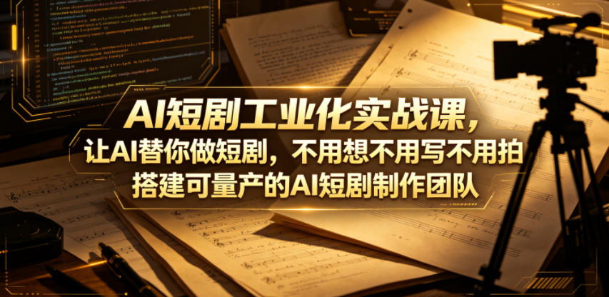 AI短剧工业化实战课，让AI替你做短剧，不用想不用写不用拍，搭建可量产的AI短剧制作团队-shxbox省心宝盒