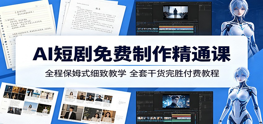 AI短剧免费制作精通课：全程保姆式细致教学，全套干货完胜付费教程-shxbox省心宝盒