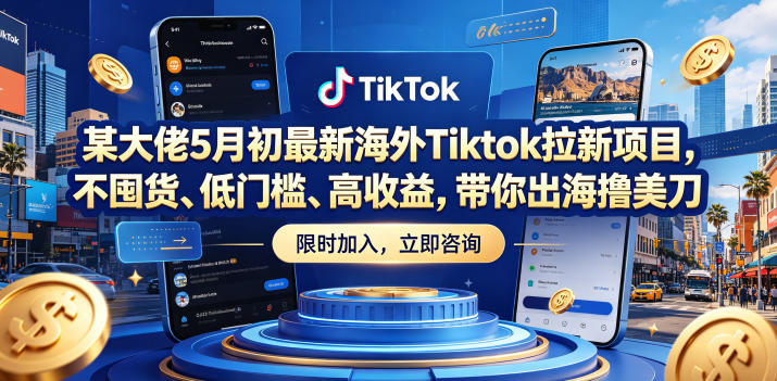 某大佬5月初最新海外Tiktok拉新项目，不囤货、低门槛、高收益，带你出海撸美刀-shxbox省心宝盒