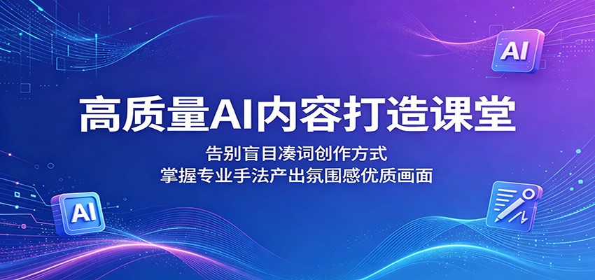 高质量AI内容打造课堂：告别盲目凑词创作方式，掌握专业手法产出氛围感优质画面-shxbox省心宝盒
