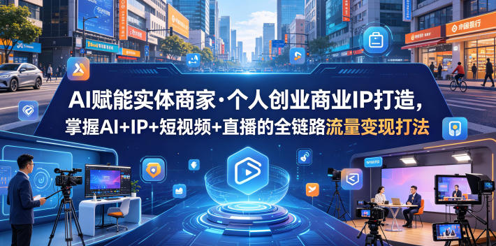 AI赋能实体商家·个人创业商业IP打造，掌握AI+IP+短视频+直播的全链路流量变现打法-shxbox省心宝盒