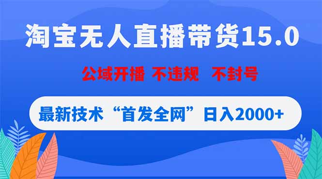 淘宝无人直播带货15.0，不封号，不违规，公域玩法，首发全网日入2000+-shxbox省心宝盒