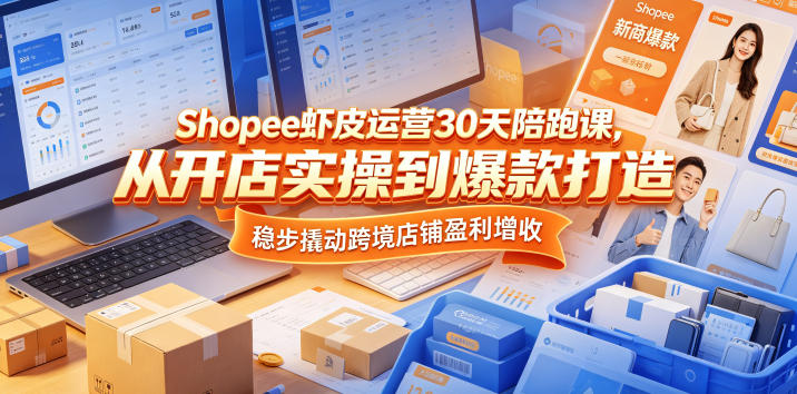 Shopee虾皮运营30天陪跑课，从开店实操到爆款打造，稳步撬动跨境店铺盈利增收-shxbox省心宝盒