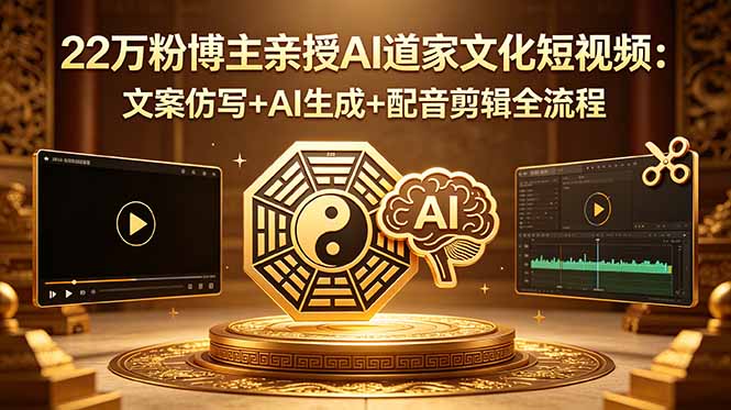22万粉博主亲授AI道家文化短视频：文案仿写+AI生成+配音剪辑全流程-shxbox省心宝盒