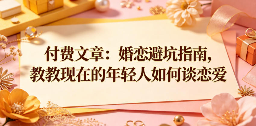付费文章：婚恋避坑指南，教教现在的年轻人如何谈恋爱-shxbox省心宝盒