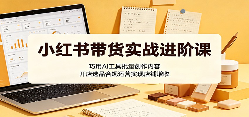 小红书带货实战进阶课：巧用AI工具批量创作内容，开店选品合规运营实现店铺增收-shxbox省心宝盒