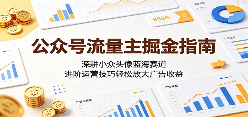 公众号流量主掘金指南：深耕小众头像蓝海赛道，进阶运营技巧轻松放大广告收益-shxbox省心宝盒
