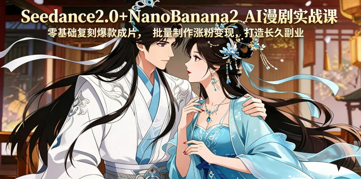 Seedance2.0+NanoBanana2 AI漫剧实战课，零基础复刻爆款成片涨粉变现，打造长久副业收益-shxbox省心宝盒