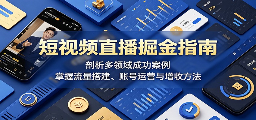 短视频直播掘金指南：剖析多领域成功案例，掌握流量搭建、账号运营与增收方法-shxbox省心宝盒