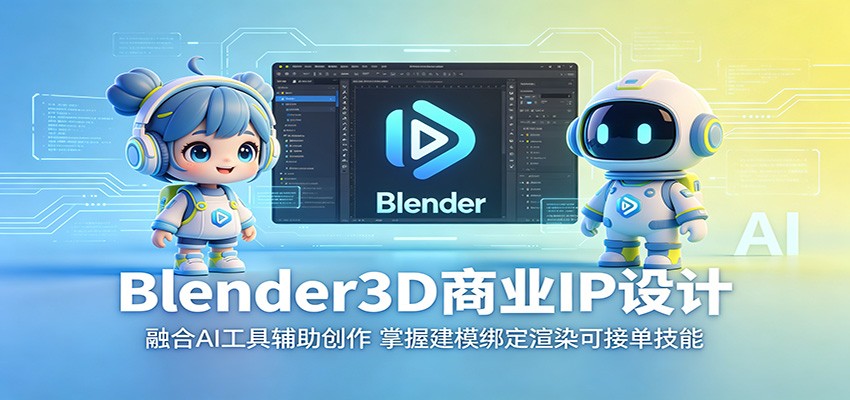 Blender3D商业IP设计：融合AI工具辅助创作，掌握建模绑定渲染可接单技能-shxbox省心宝盒