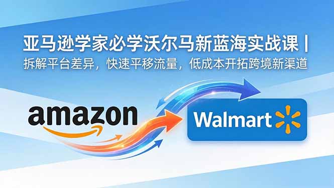 亚马逊卖家必学沃尔玛新蓝海实战课｜拆解平台差异，快速平移流量，低成本开拓跨境新渠道-shxbox省心宝盒