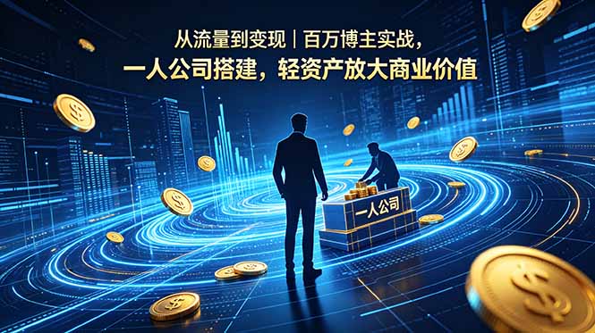 从流量到变现｜百万博主实战，一人公司搭建，轻资产放大商业价值-shxbox省心宝盒