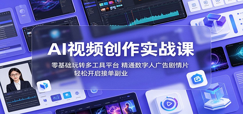 AI视频创作实战课：零基础玩转多工具平台，精通数字人广告、剧情片，轻松开启接单副业-shxbox省心宝盒