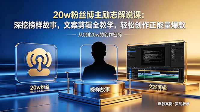 20w粉丝博主励志解说课：深挖榜样故事，文案剪辑全教学，轻松创作正能量爆款-shxbox省心宝盒