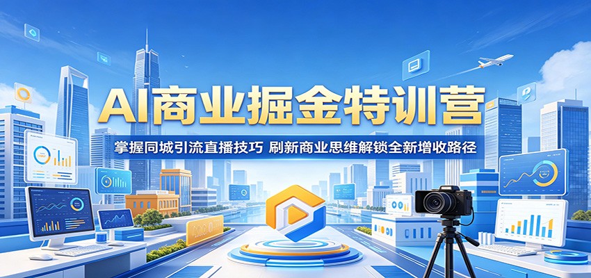 AI商业掘金特训营：掌握同城引流直播技巧，刷新商业思维解锁全新增收路径-shxbox省心宝盒