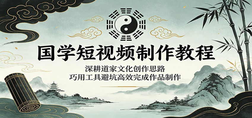 国学短视频制作教程：深耕道家文化创作思路，巧用工具避坑高效完成作品制作-shxbox省心宝盒
