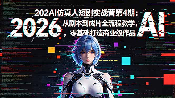 2026AI仿真人短剧实战营第4期：从剧本到成片全流程教学，零基础打造商业级作品-shxbox省心宝盒