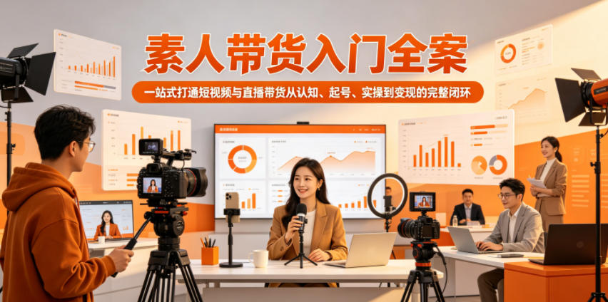 素人带货入门全案，一站式打通短视频与直播带货从认知、起号、实操到变现的完整闭环-shxbox省心宝盒