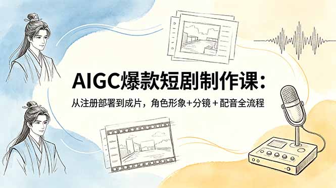AIGC爆款短剧制作课：从注册部署到成片，角色形象+分镜+配音全流程-shxbox省心宝盒
