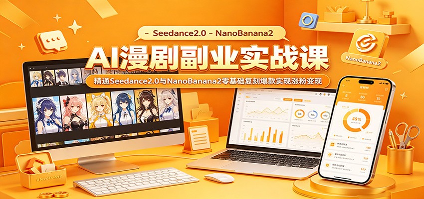 AI漫剧副业实战课：精通Seedance2.0与NanoBanana2零基础复刻爆款实现涨粉变现-shxbox省心宝盒