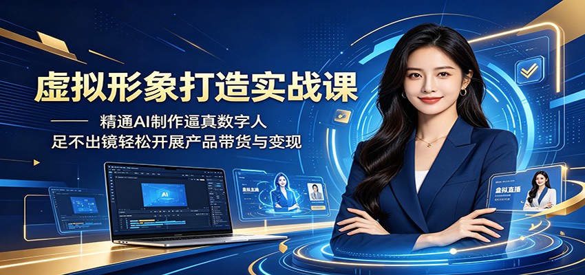 虚拟形象打造实战课：精通AI制作逼真数字人，足不出镜轻松开展产品带货与变现-shxbox省心宝盒