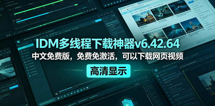 IDM多线程下载神器v6.42.64中文免费版，免费免激活，可以下载网页视频(例如飞书文档内的视频)-shxbox省心宝盒