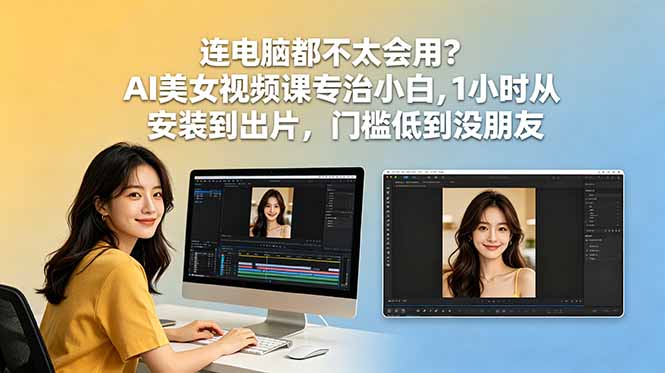 连电脑都不太会用？AI美女视频课专治小白，1小时从安装到出片，门槛低到没朋友-shxbox省心宝盒