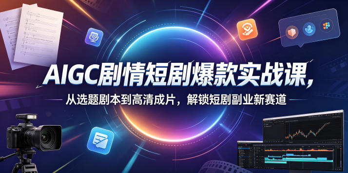 AIGC剧情短剧爆款实战课，从选题剧本到高清成片，解锁短剧副业新赛道-shxbox省心宝盒