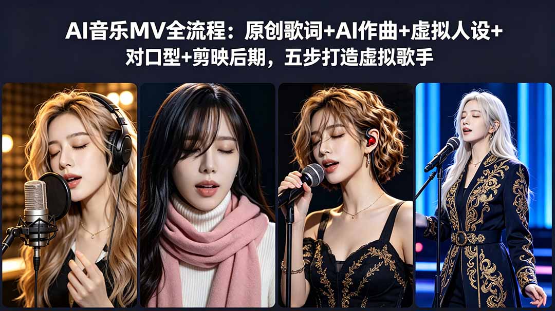 AI音乐MV全流程：原创歌词+AI作曲+虚拟人设+对口型+剪映后期，五步打造虚拟歌手-shxbox省心宝盒