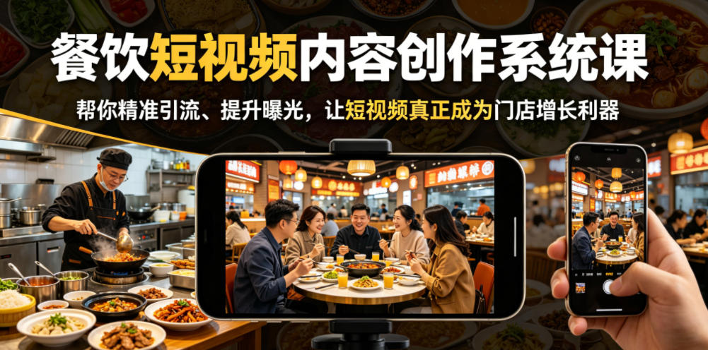 餐饮短视频内容创作系统课，帮你精准引流、提升曝光，让短视频真正成为门店增长利器-shxbox省心宝盒